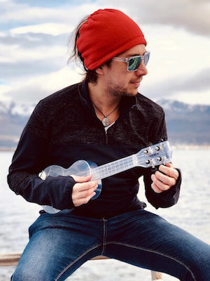 Dlue ukulele transparente gorro